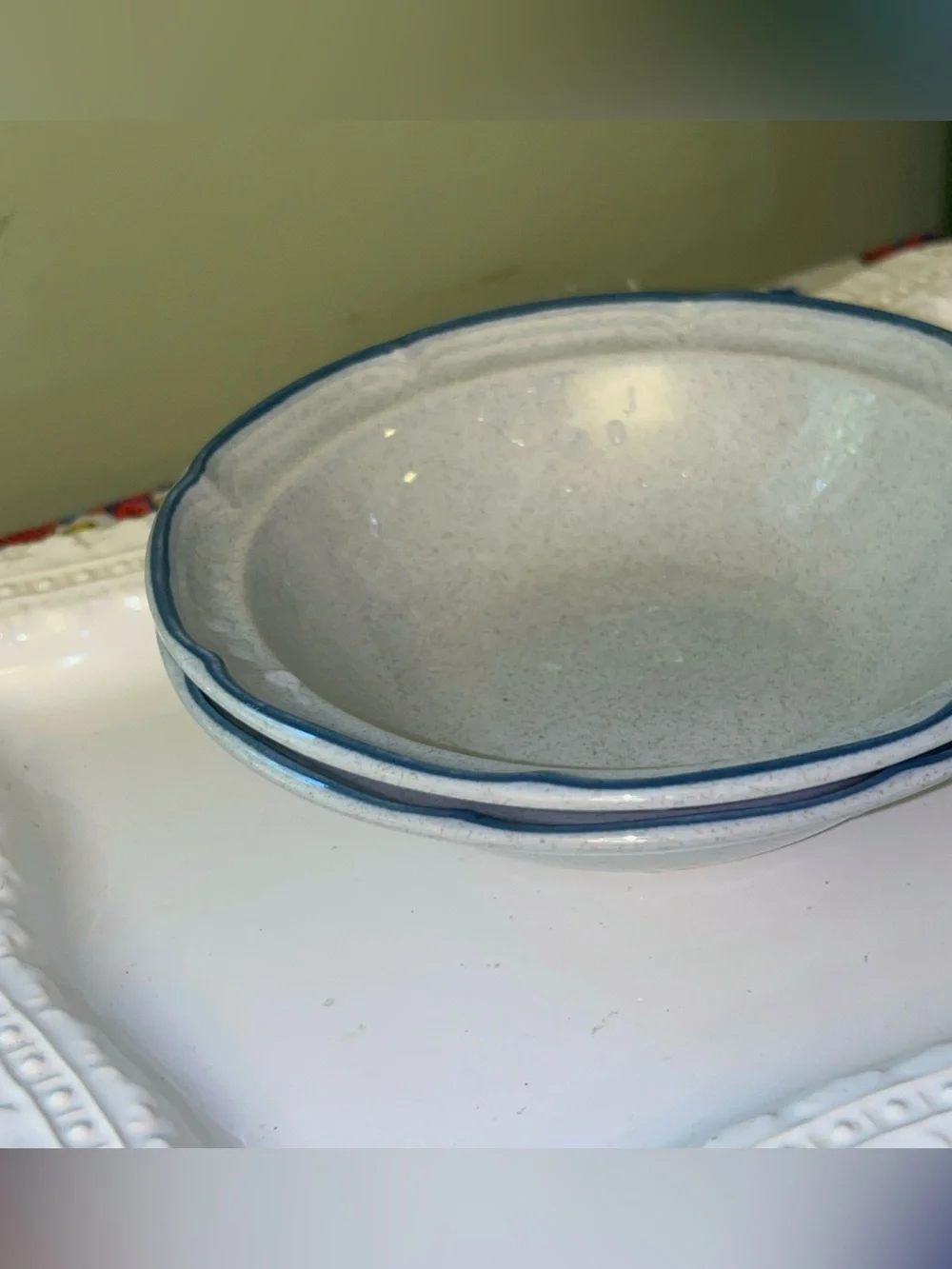 Vintage International Heritage Soup\Cereal Bowls American Patchwork Pattern X 2